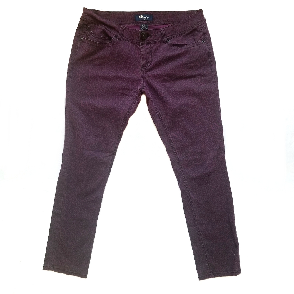 Purple Leopard Print Skinny Jeans Size 13